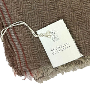 Brunello Cucinelli Scarf Taupe Design - Linen Silk Men Shawl