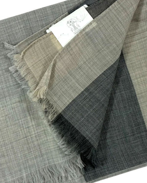 Brunello Cucinelli Scarf Gray Beige Black - Luxury 