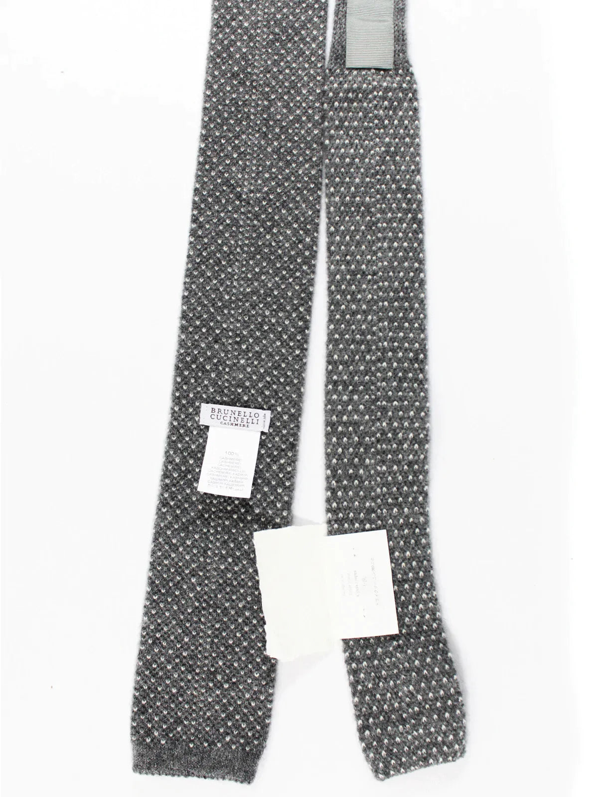 Brunello Cucinelli Square End Knitted Tie Gray - Cashmere