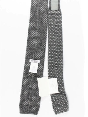 Brunello Cucinelli Square End Knitted Tie Gray  New