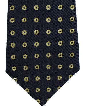 Brunello Cucinelli Tie Dark Blue Chartreuse Circles