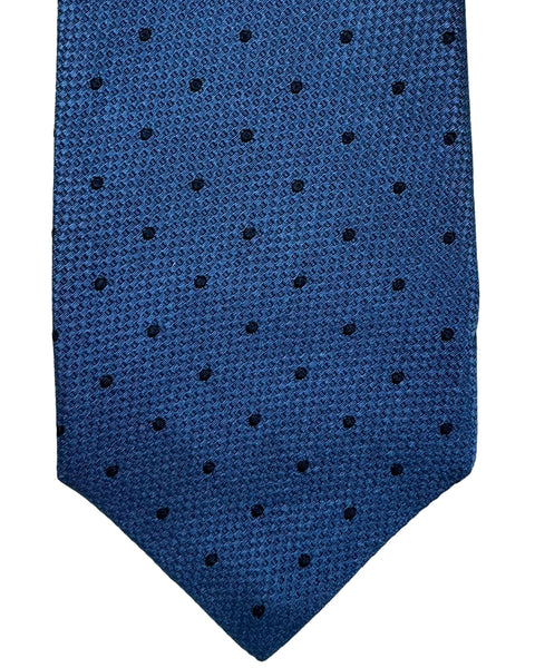 Brunello Cucinelli Silk Necktie Blue Navy Dots - Tie Deals