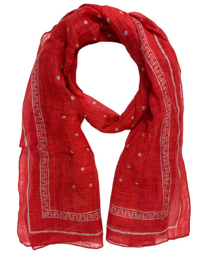 Brunello Cucinelli Linen Scarf Fire Red Design - Men Collection