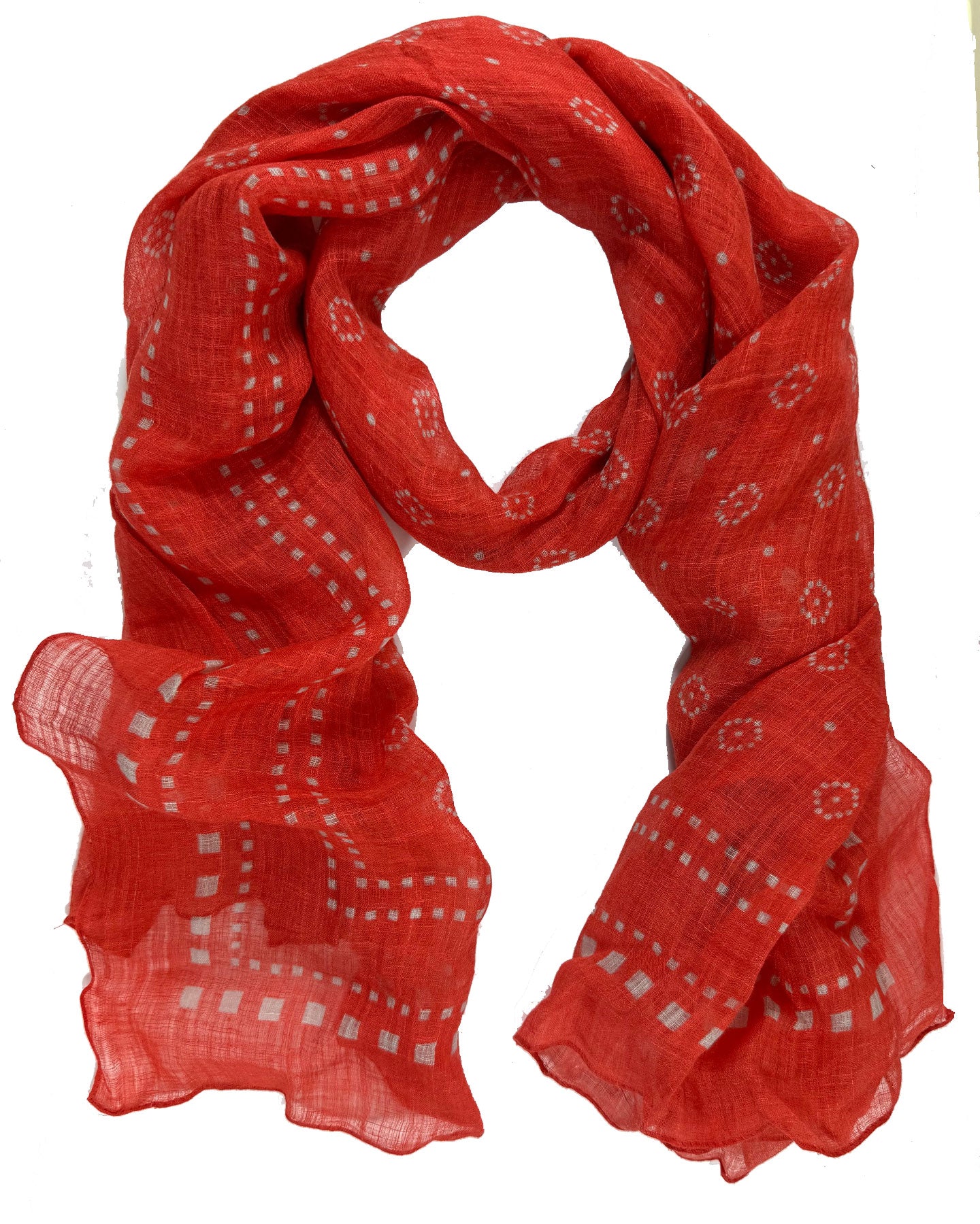 Brunello Cucinelli Linen Scarf Fire Red Design - Men