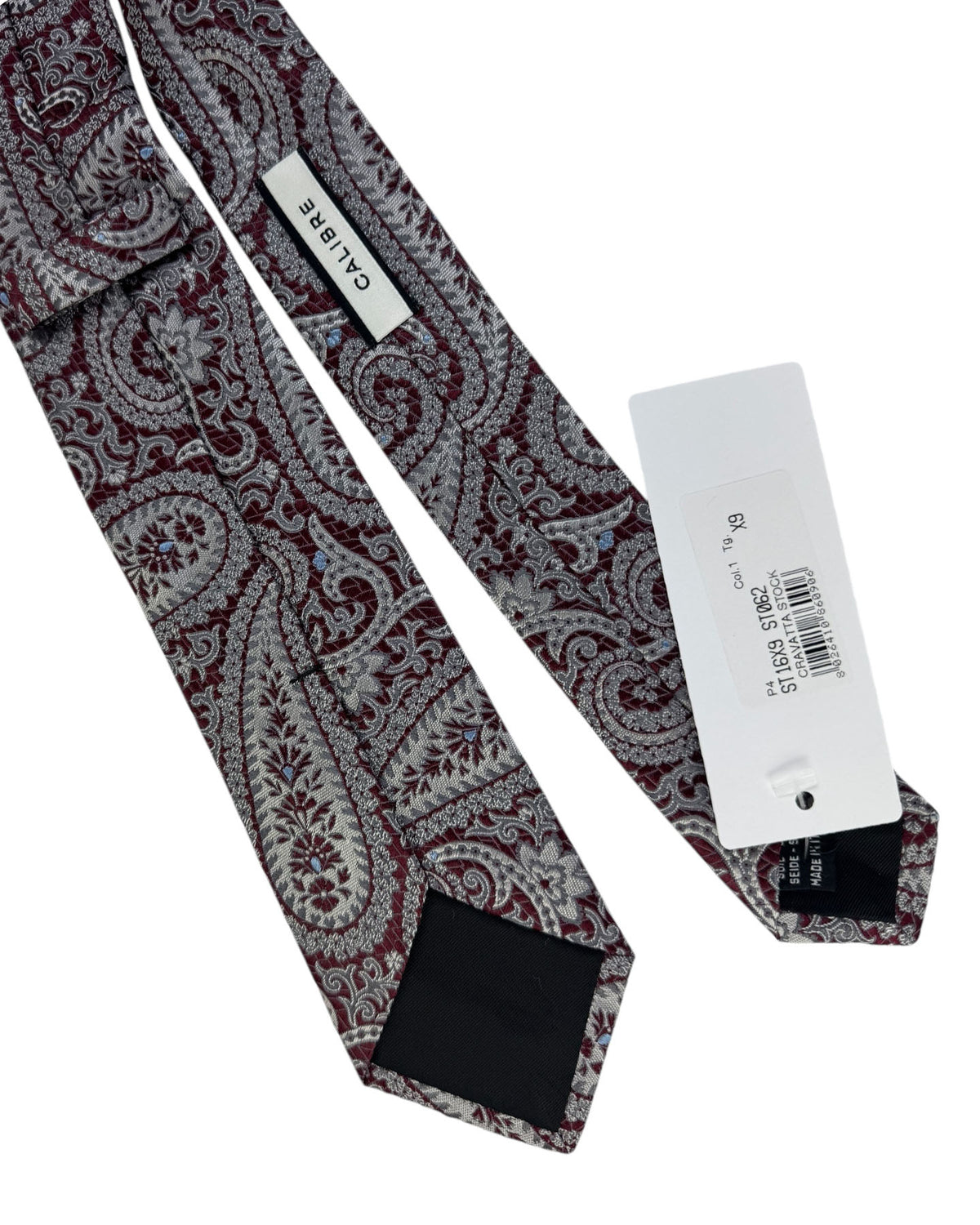 Dolce & Gabbana Skinny Tie Maroon Silver Paisley Jacquard
