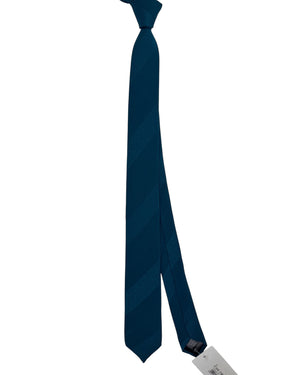 Dolce & Gabbana Skinny Tie Teal Patterned Stripes