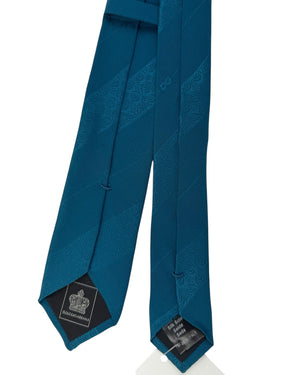 Dolce & Gabbana Skinny Tie Teal Crown Stripe