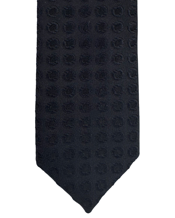 Dolce & Gabbana Skinny Tie Black Medallion Pattern - Tie Deals