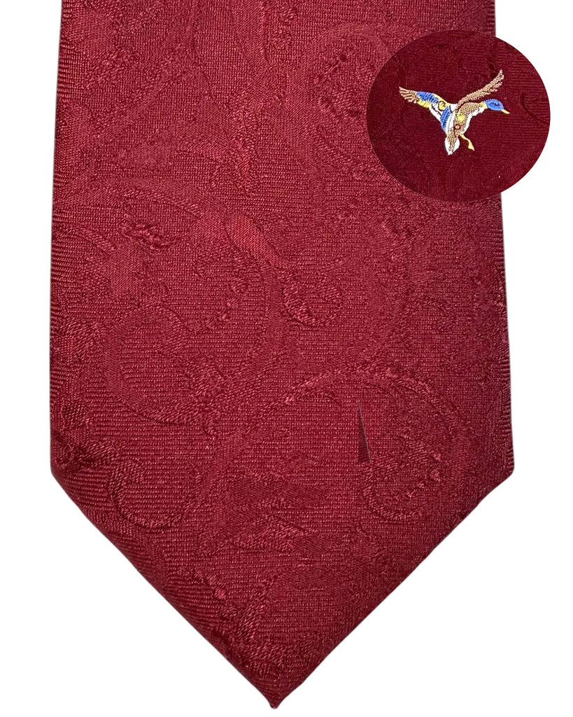 Salvatore Ferragamo Narrow Tie Bordeaux Duck SALE - Tie Deals