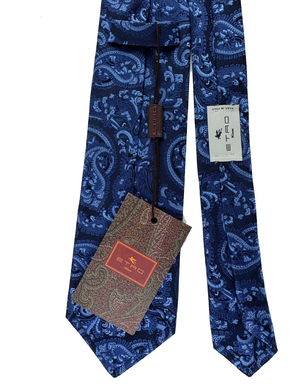 Etro Tie Navy Blue Paisley