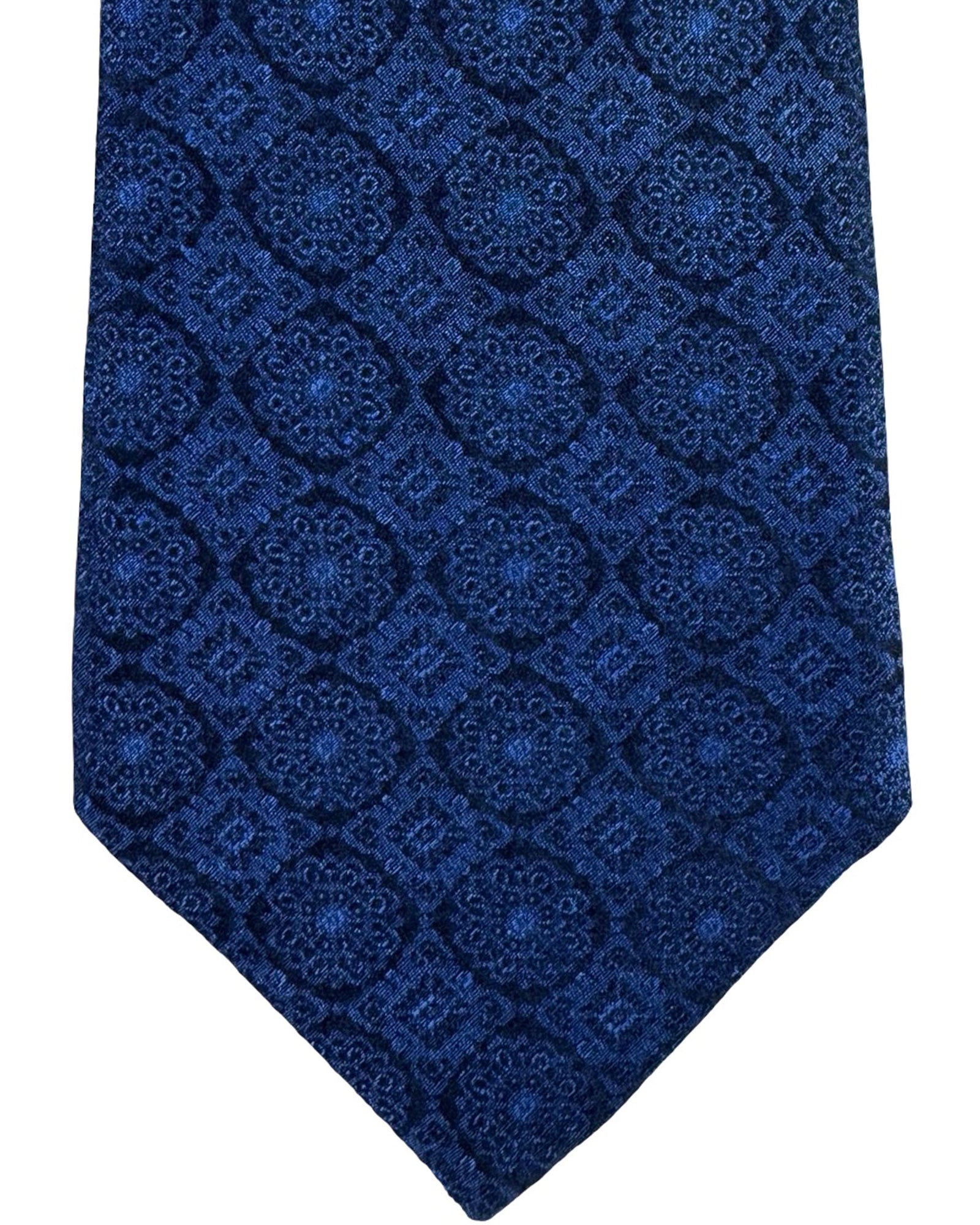 Etro Tie Dark Blue Medallion
