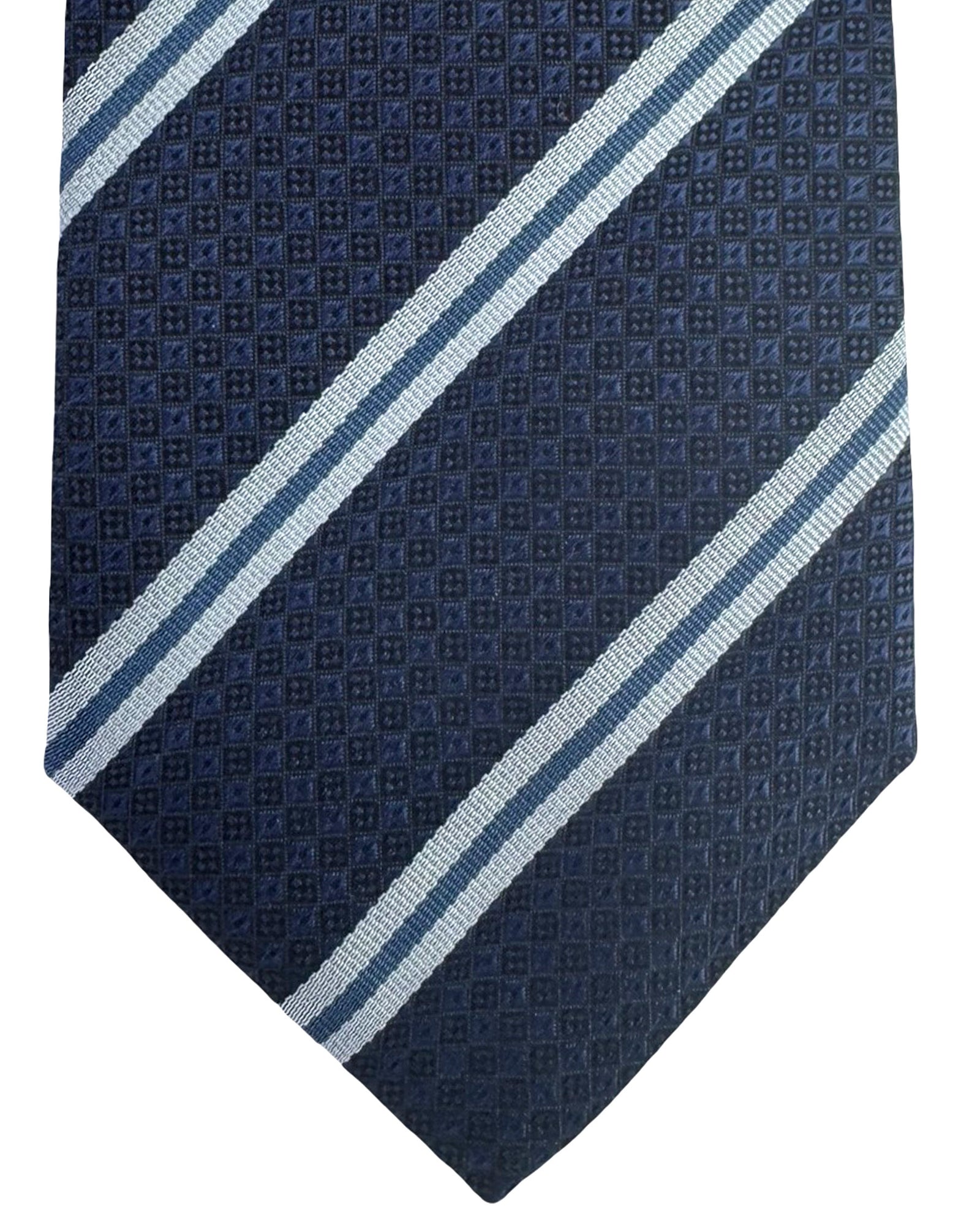 Etro Silk Tie Navy Stripes