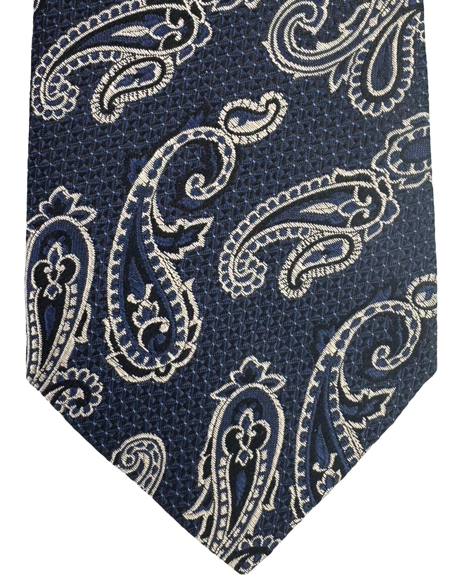 Etro Silk Tie Navy Paisley Design