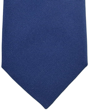Etro Silk Tie Navy Ribbed Solid Texture