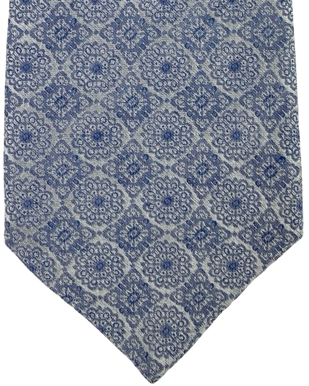 Etro Silk Tie Gray Blue Medallion