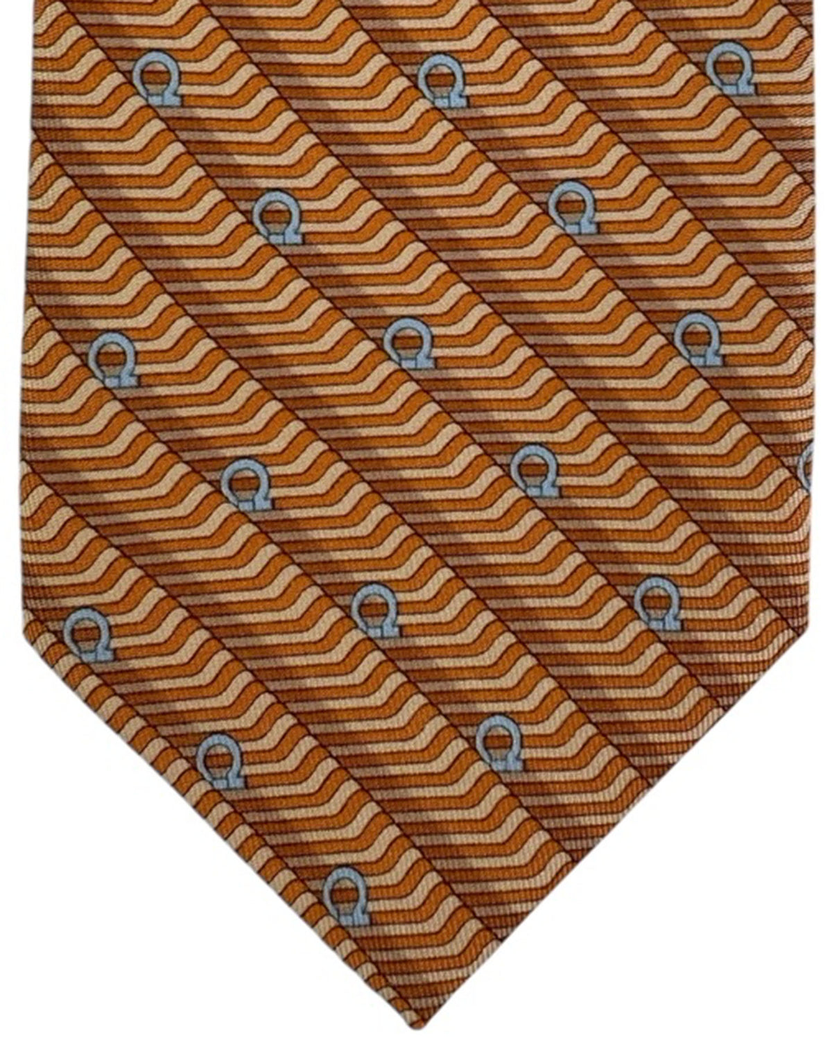 Salvatore Ferragamo Tie Orange Gancini Pattern