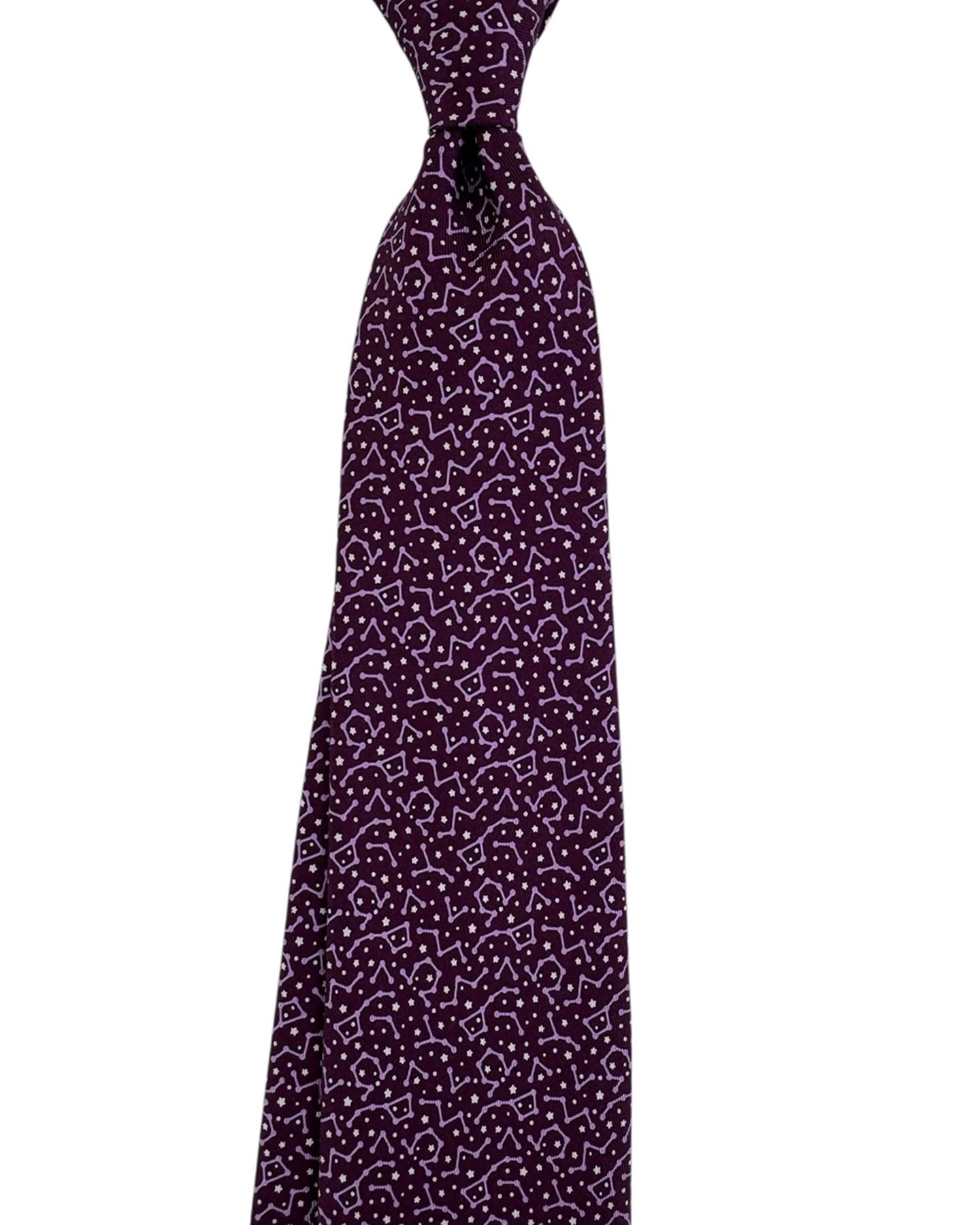 Salvatore Ferragamo Tie Purple Constellation Map