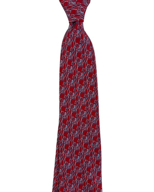 Salvatore Ferragamo Tie Giraffes Red