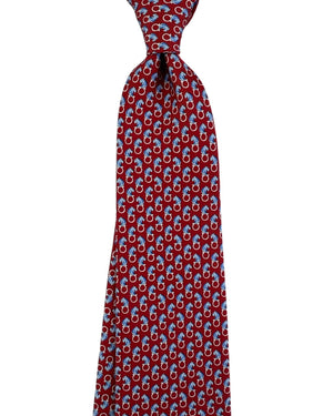 Salvatore Ferragamo Tie Red Tiger & Gancini Design - New Collection