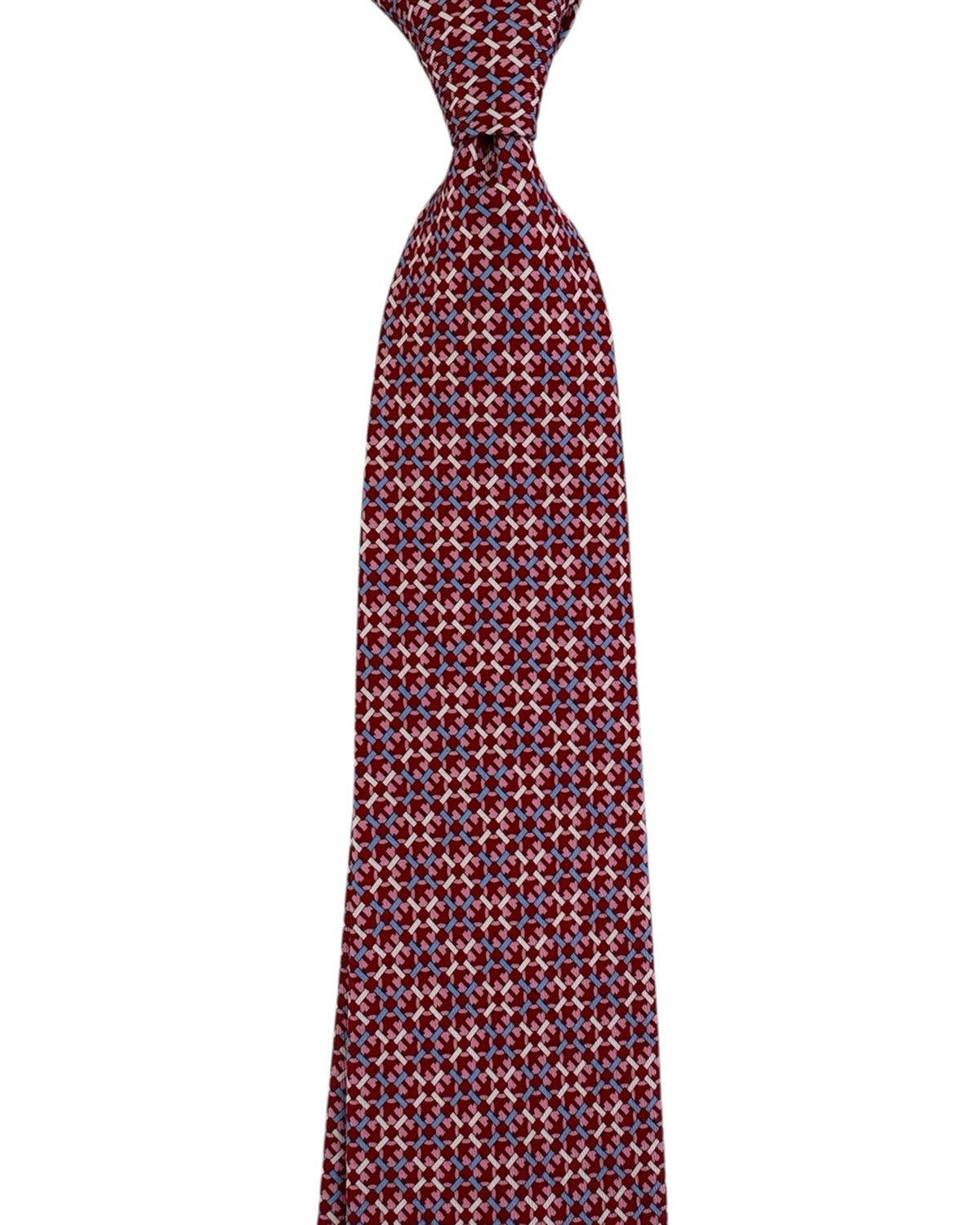 Salvatore Ferragamo Tie Red Pink Geometric Gancini