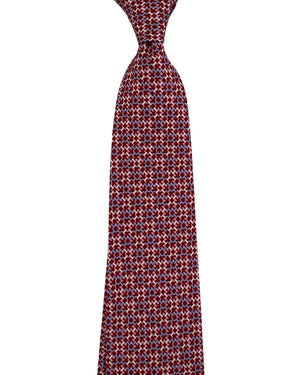 Salvatore Ferragamo Tie Red Pink Geometric Gancini