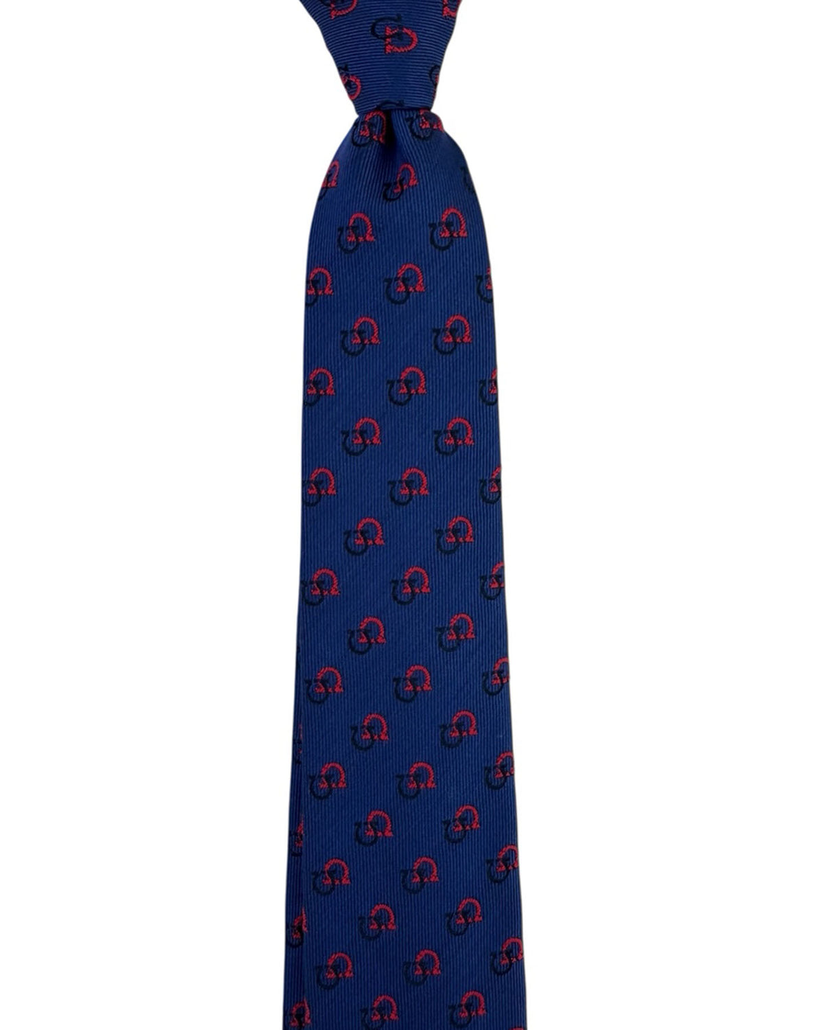 Salvatore Ferragamo Tie Royal Blue Gancini Symbol Pattern
