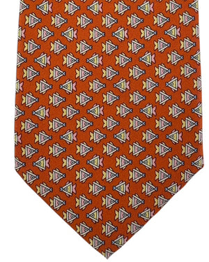 Salvatore Ferragamo Tie Orange Fish Motif
