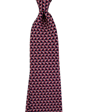Salvatore Ferragamo Tie Dark Blue Pink With Owl Pattern