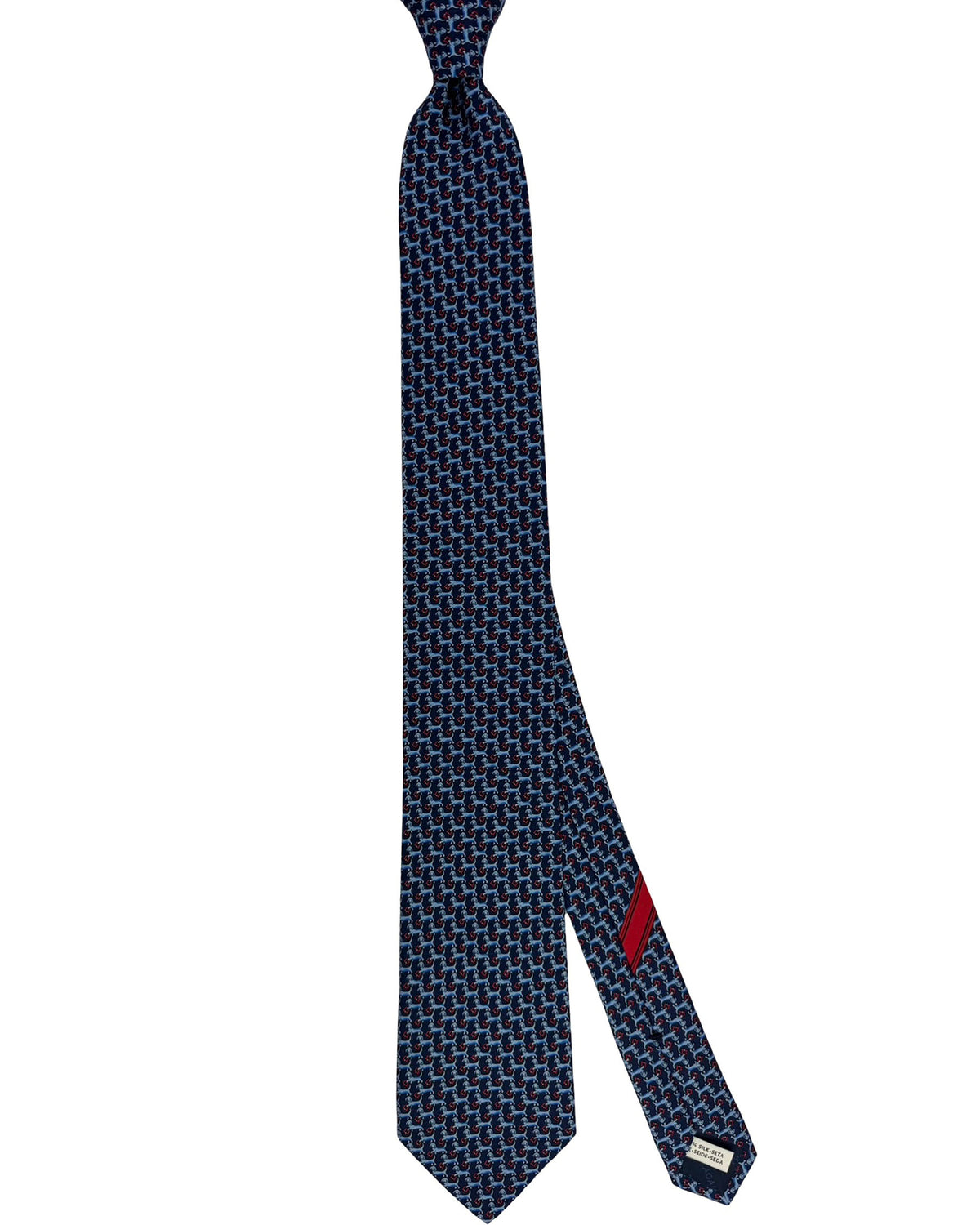 Salvatore Ferragamo Tie Navy Blue Dachshund Dog & Gancini - Tie Deals
