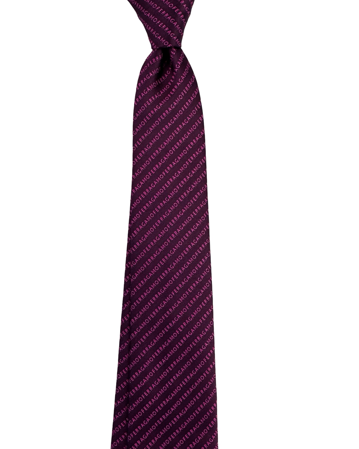 Salvatore Ferragamo Signature Tie Bordeaux Pink Logo Design