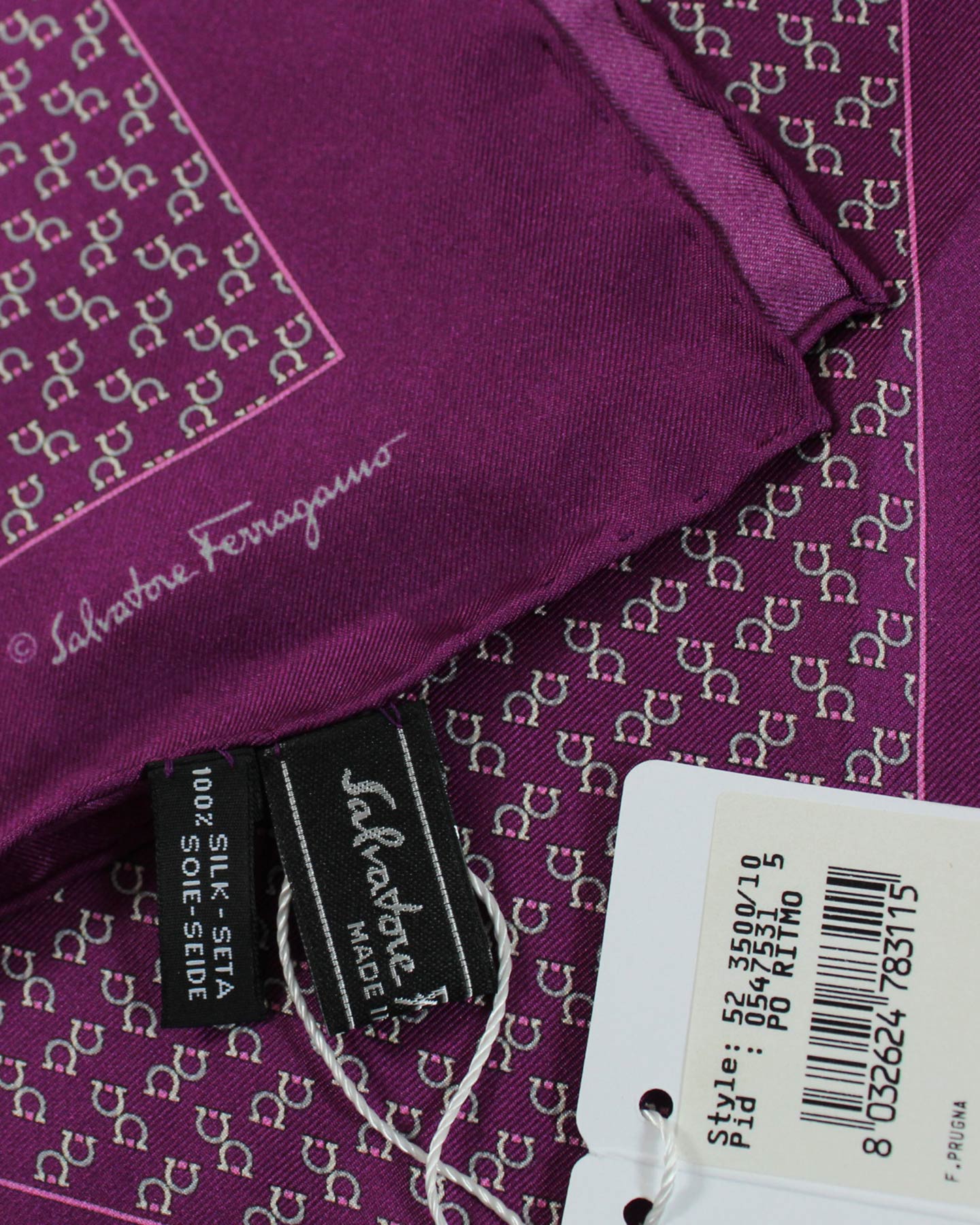 Ferragamo Logo-print Silk Tie in Purple for Men