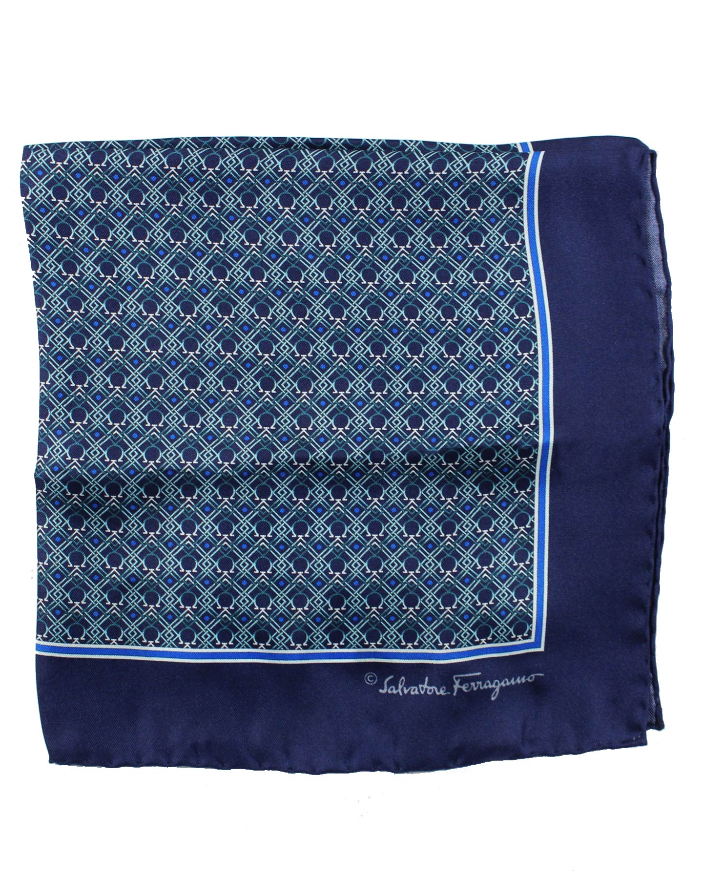 Salvatore Ferragamo Pocket Square Gancini Design - Silk Hankie
