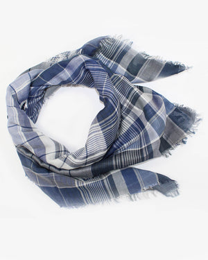 Salvatore Ferragamo Scarf Blue Plaid - Cotton Silk