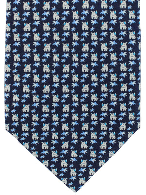 Salvatore Ferragamo Tie Navy Rhino Novelty