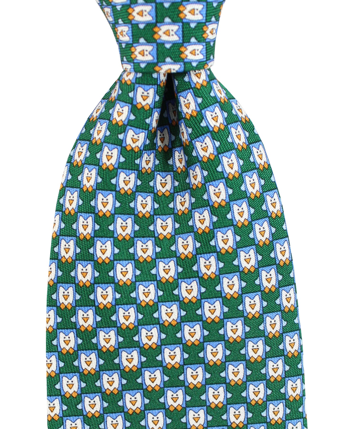 Salvatore Ferragamo Tie Green Penguins - Novelty