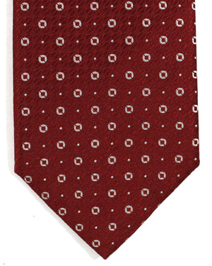 Salvatore Ferragamo Silk Tie Bordeaux Geometric Design SALE