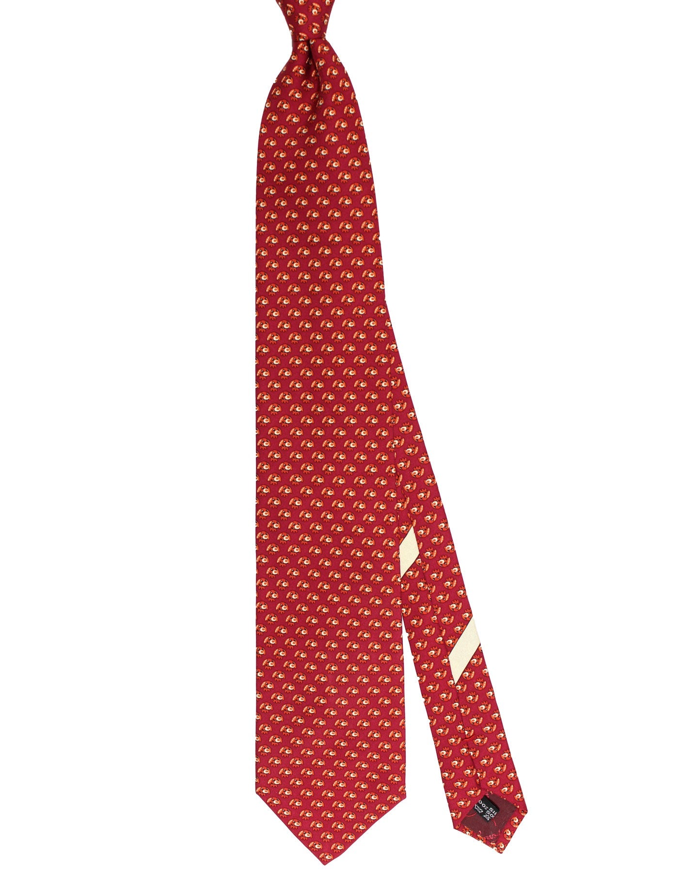 Salvatore Ferragamo Tie Bordeaux Dog Novelty Design SALE