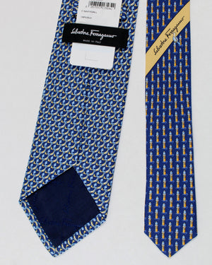 Salvatore Ferragamo Tie Navy Venezia Design