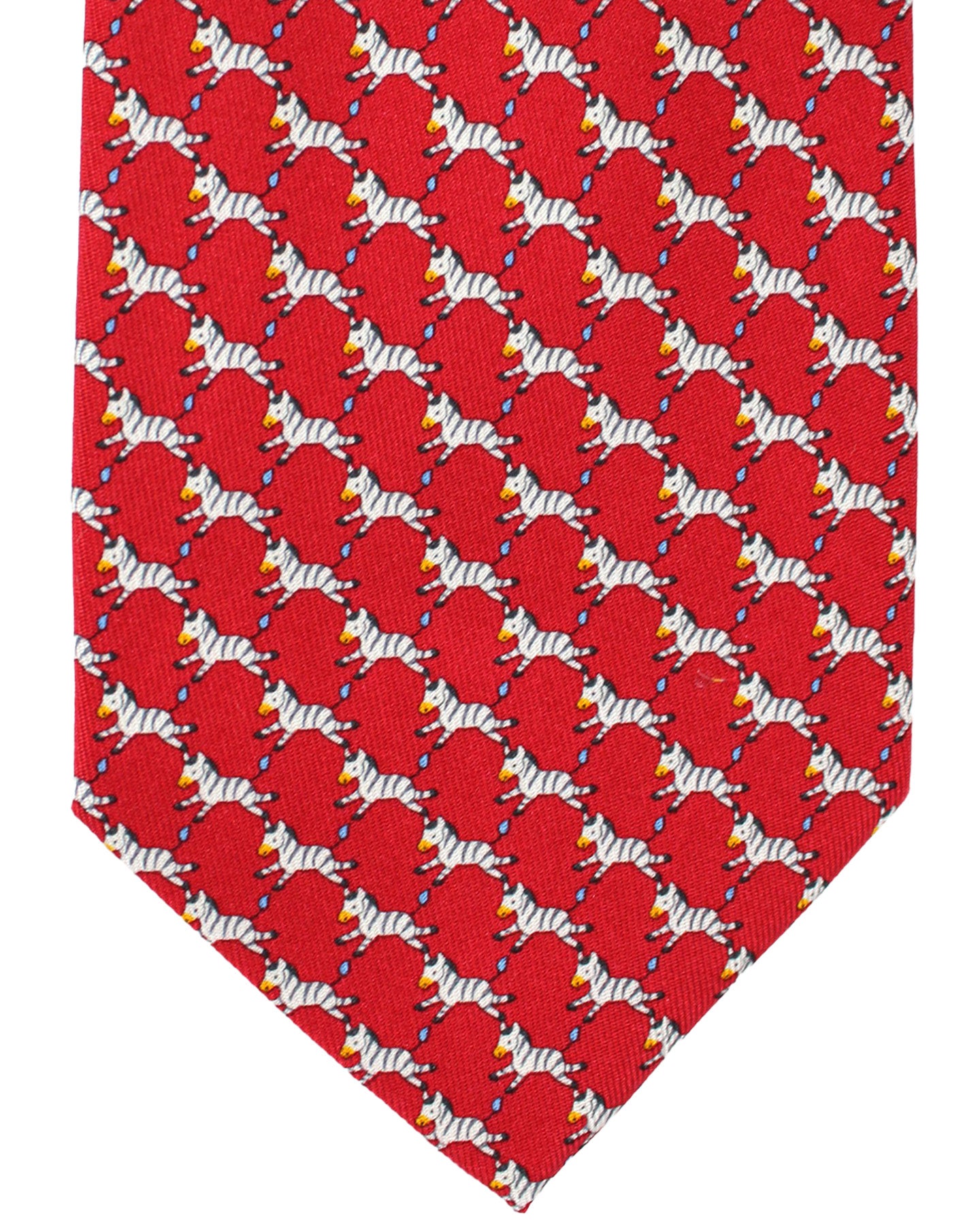 Salvatore Ferragamo Tie Red Novelty Zebra Design