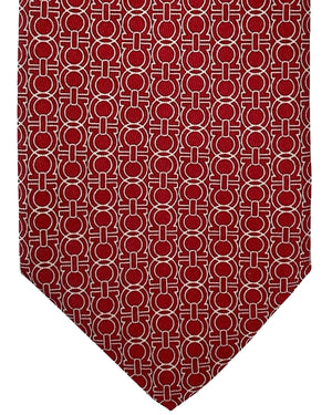 Salvatore Ferragamo Silk Tie Red Interlocking Gancini