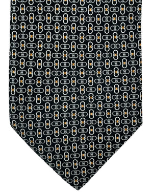 Salvatore Ferragamo Silk Tie Black Interlocking Gancini