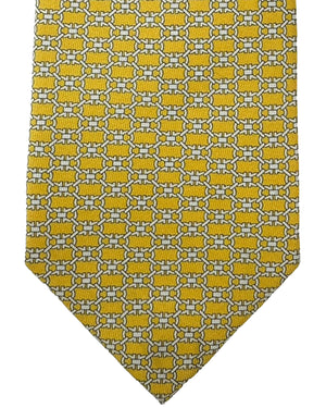 Salvatore Ferragamo Silk Tie Yellow Interlocking Gancini