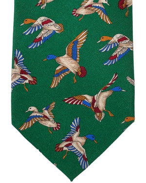 Salvatore Ferragamo Tie Green Duck Design