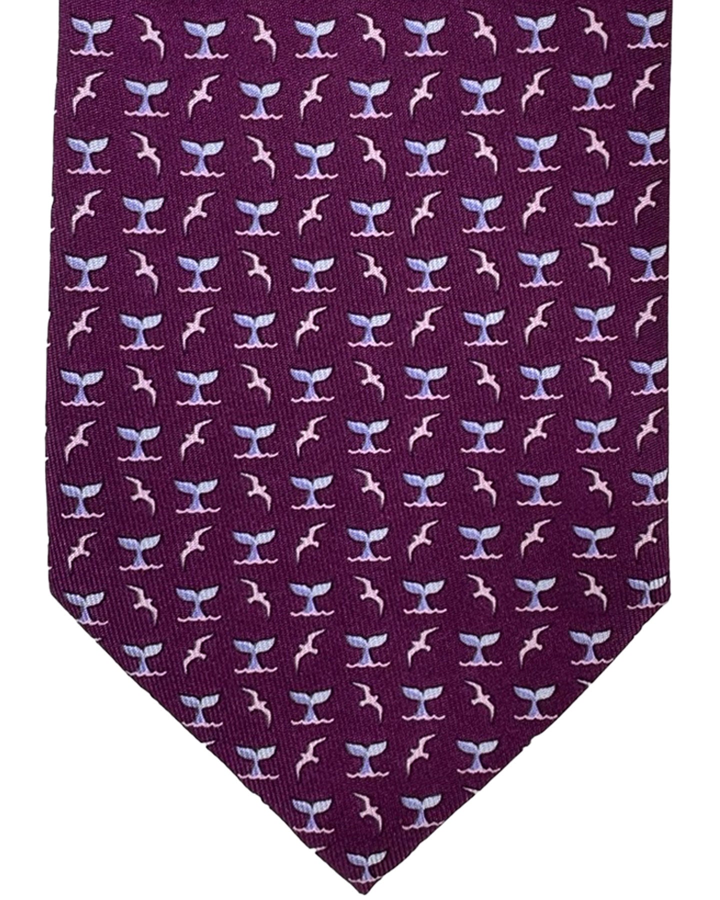 Salvatore Ferragamo Silk Tie Purple Whale Design