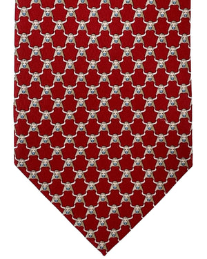 Salvatore Ferragamo Silk Tie Red Bull Design