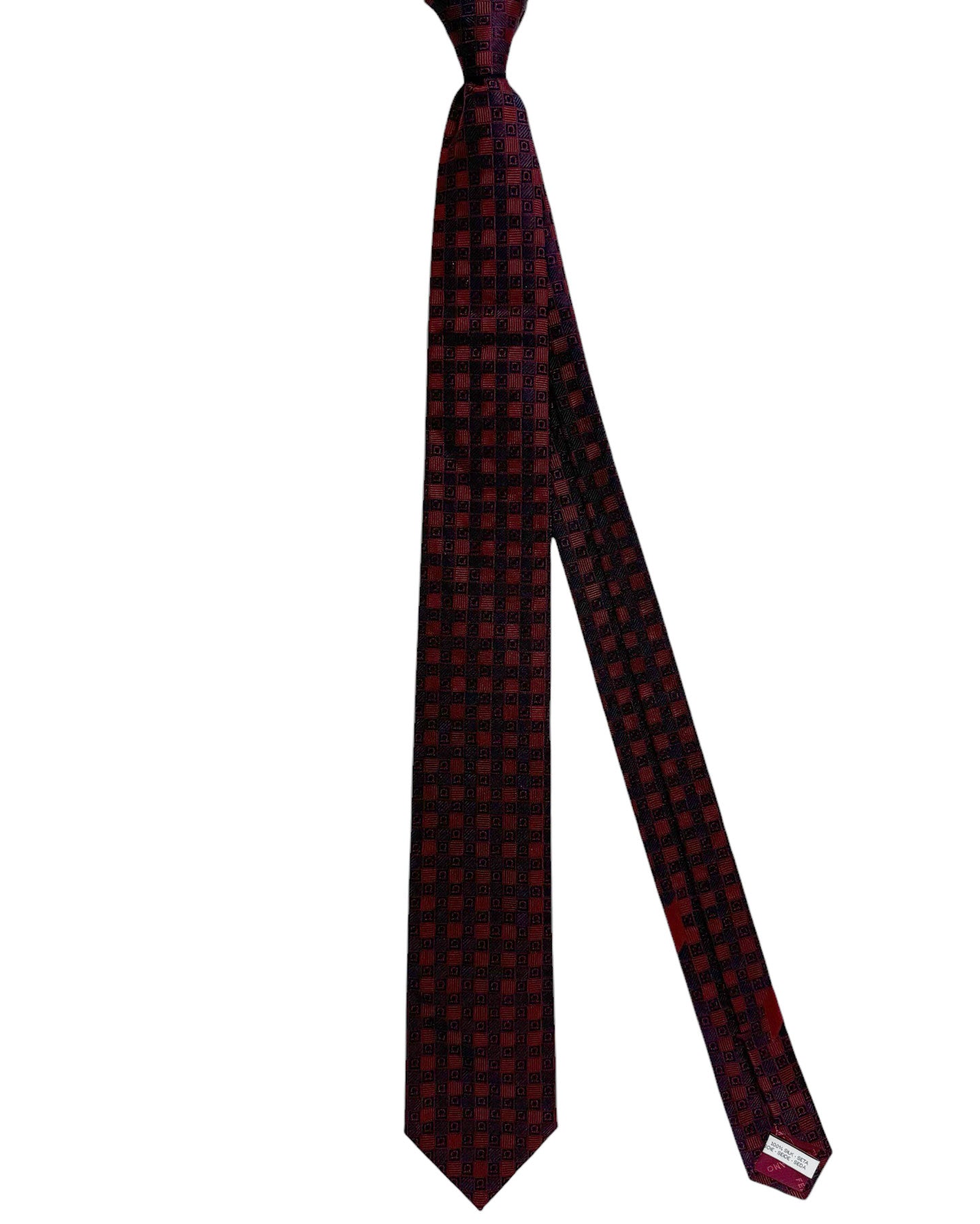 Salvatore Ferragamo Tie Maroon Gancini - Narrow Necktie