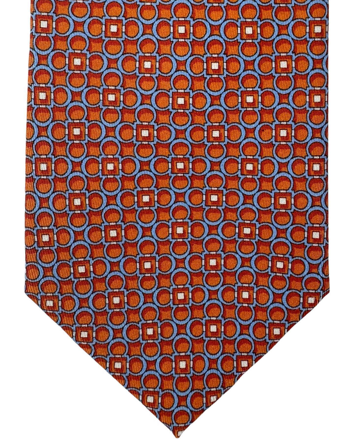 Salvatore Ferragamo Tie Orange Blue Gray Interlocking Gancini