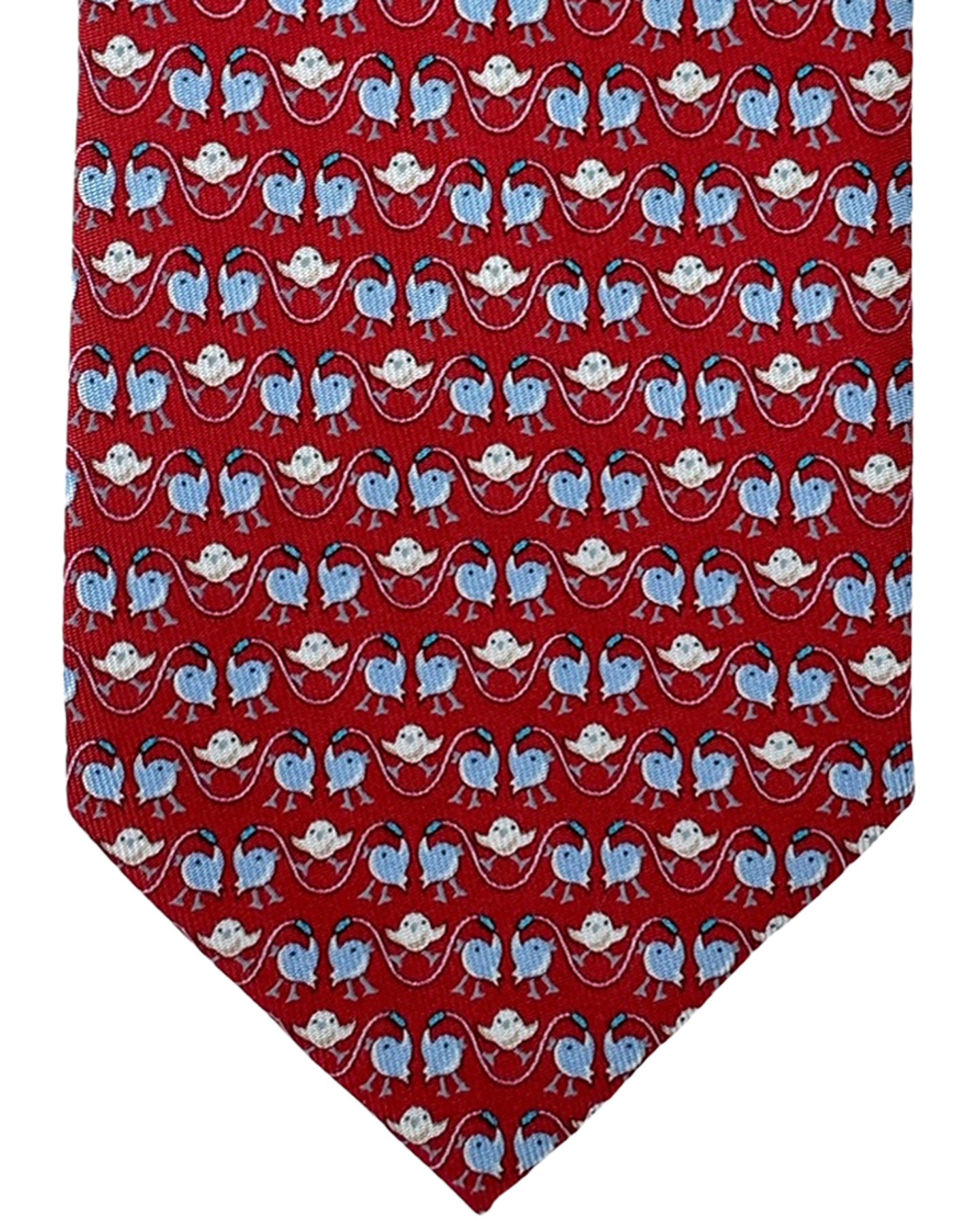 Salvatore Ferragamo Tie Maroon Bird - New 2024 Collection