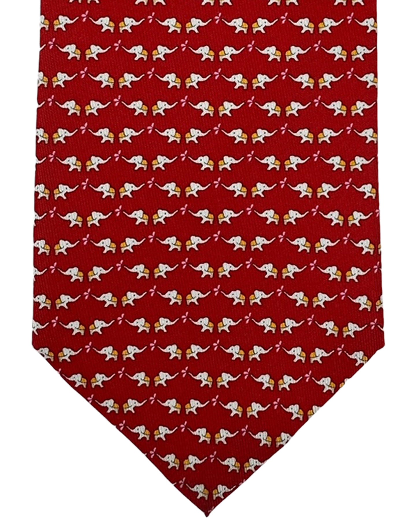 Salvatore Ferragamo Tie Red Elephant