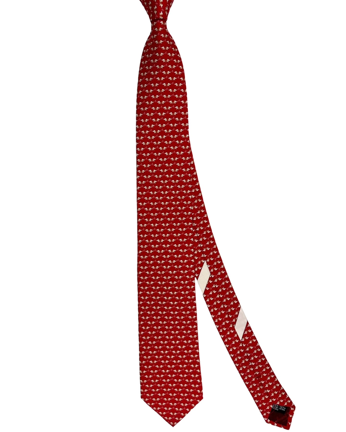 Salvatore Ferragamo Tie Red Elephant